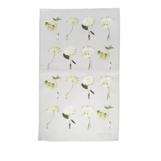 Laura Stoddart Green Flowers Tea Towel