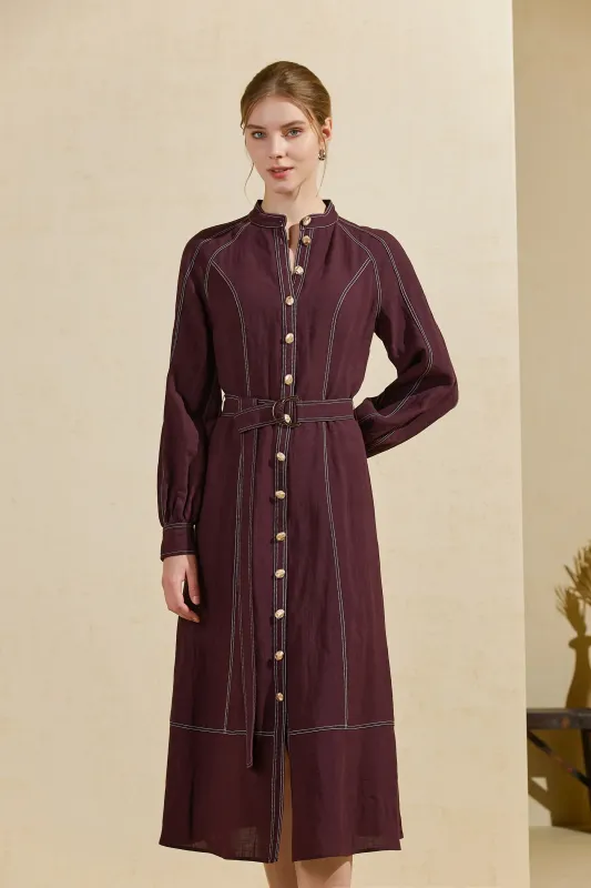 G.D.S.  Faux Tencel Dress 252320476 Ruby Wine