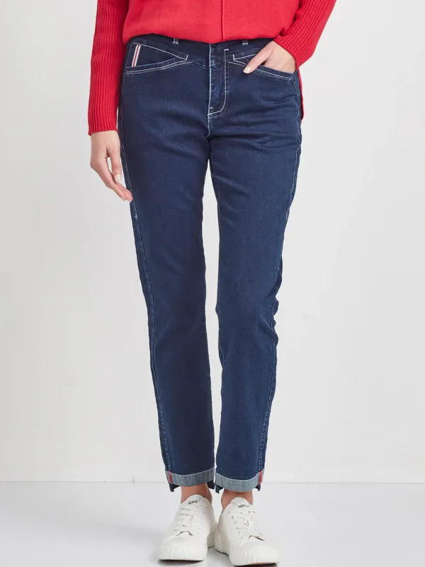 Verge Master Jean Deep Indigo Red Trim