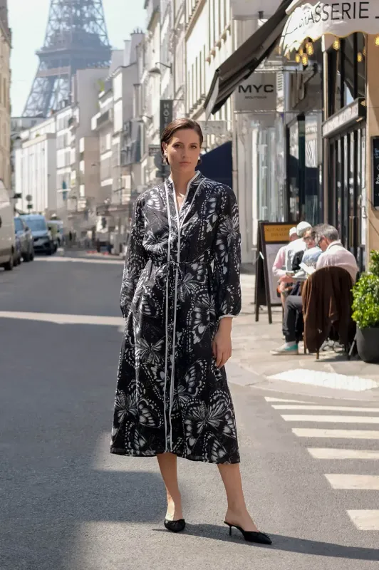 Adorne Nelly Butterfly Print Dress