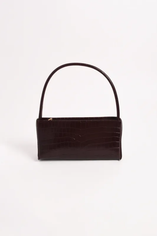 Adorne Leonie Croc Mini Bag Burgundy