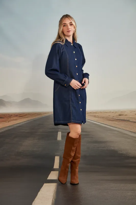 Verge Stevie Dark Denim Dress 9551BR