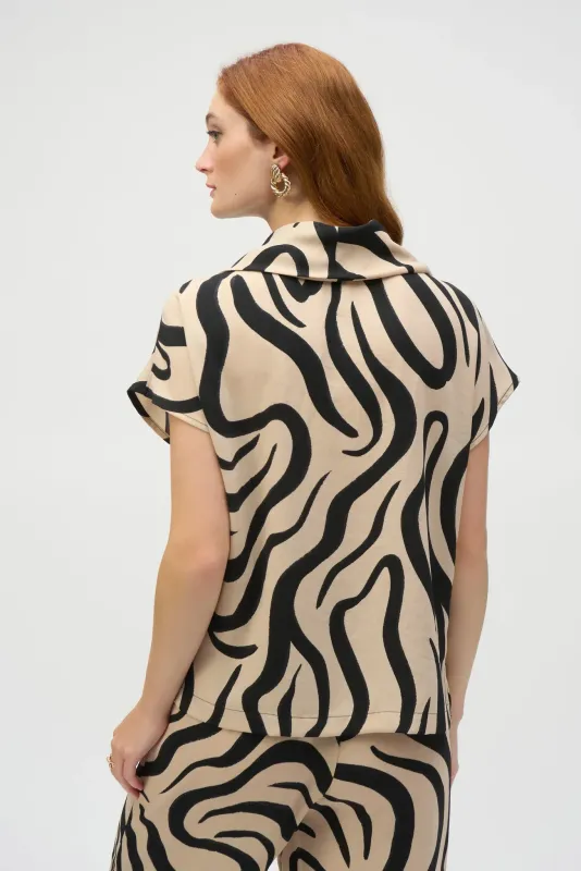 Joseph Ribkoff Abstract Cowl Neckline Top 252212