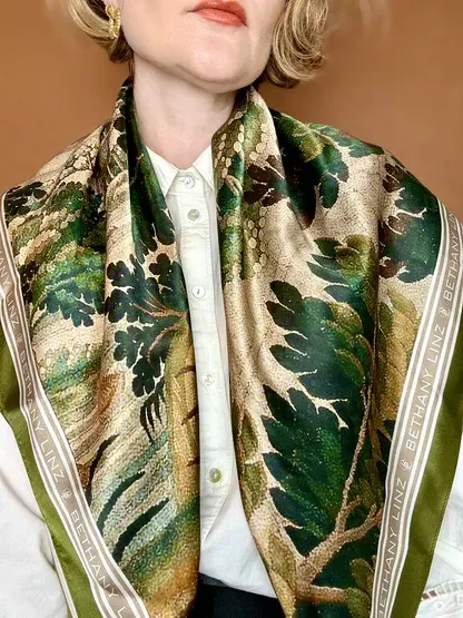 Bethany Linz Tapestry Landscape Silk Scarf