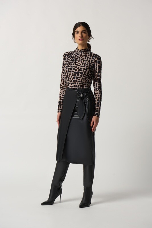 Joseph Ribkoff Faux Leather Skirt 233297