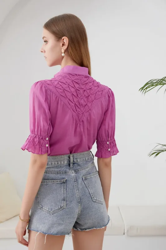 G.D.S. Colette Linen Violet Blouse