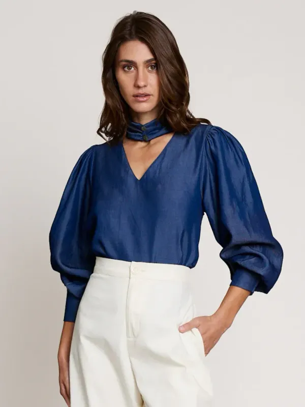 STATE OF EMBRACE DENIM DUAL BLOUSE