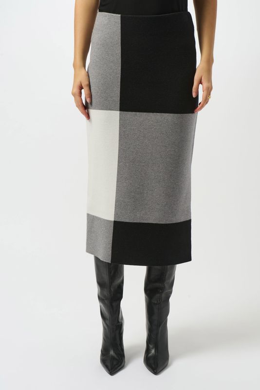 Joseph Ribkoff Jacquard Sweater Colour Block Skirt 253908 Joseph Ribkoff Jacquard Sweater Colour Block Skirt 253908