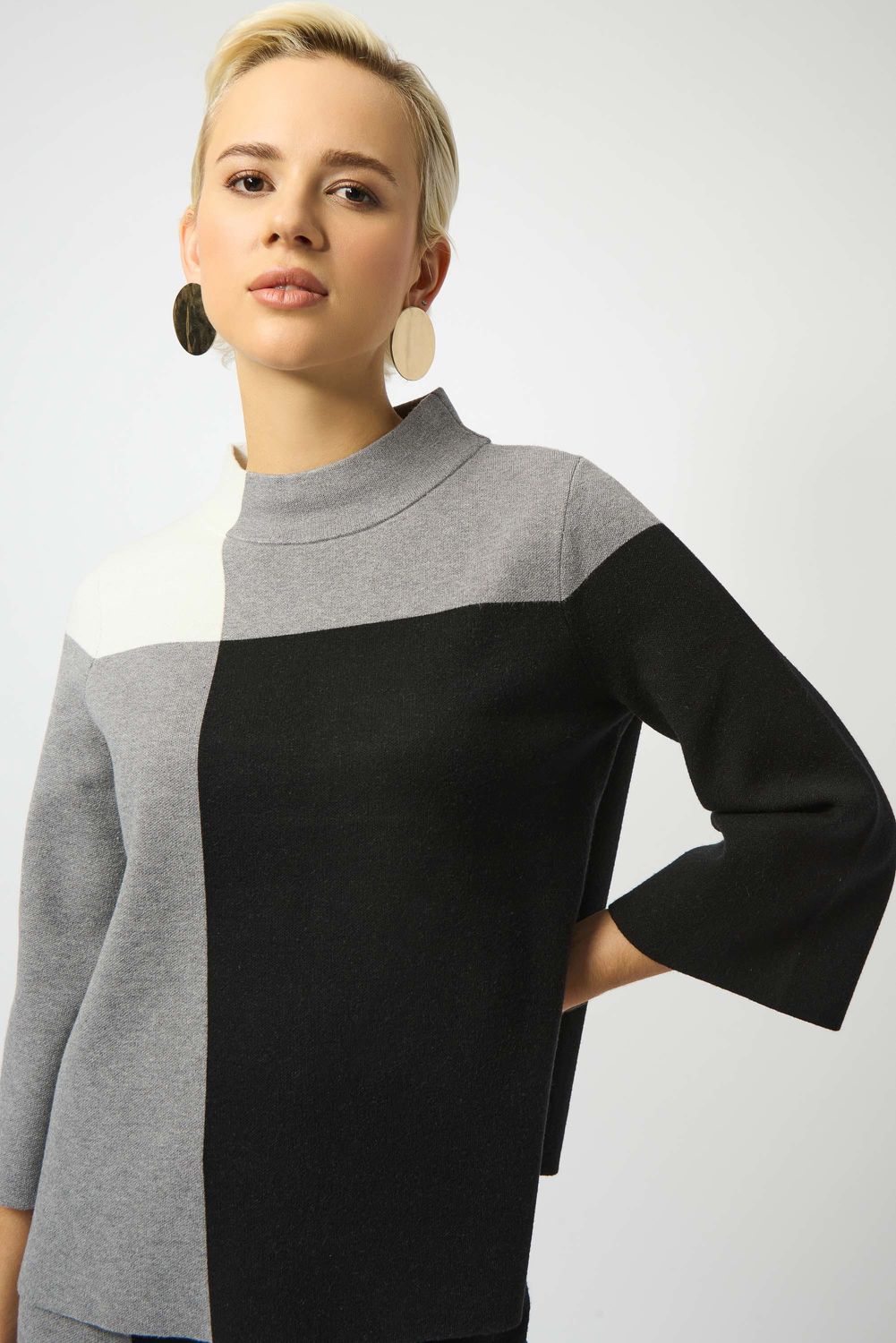 Joseph Ribkoff Jacquard Sweater Colour Block Pullover 253907