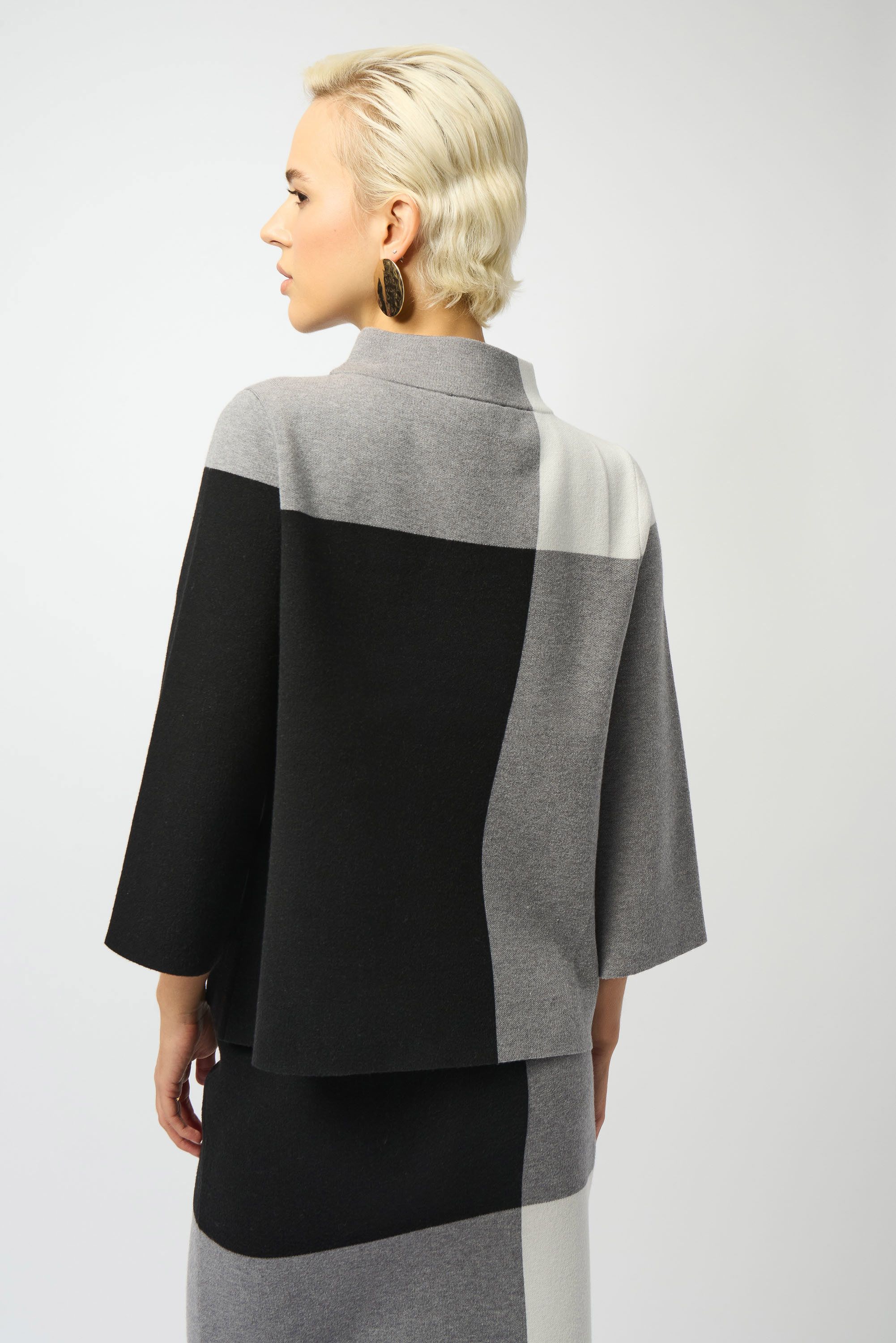 Joseph Ribkoff Jacquard Sweater Colour Block Pullover 253907