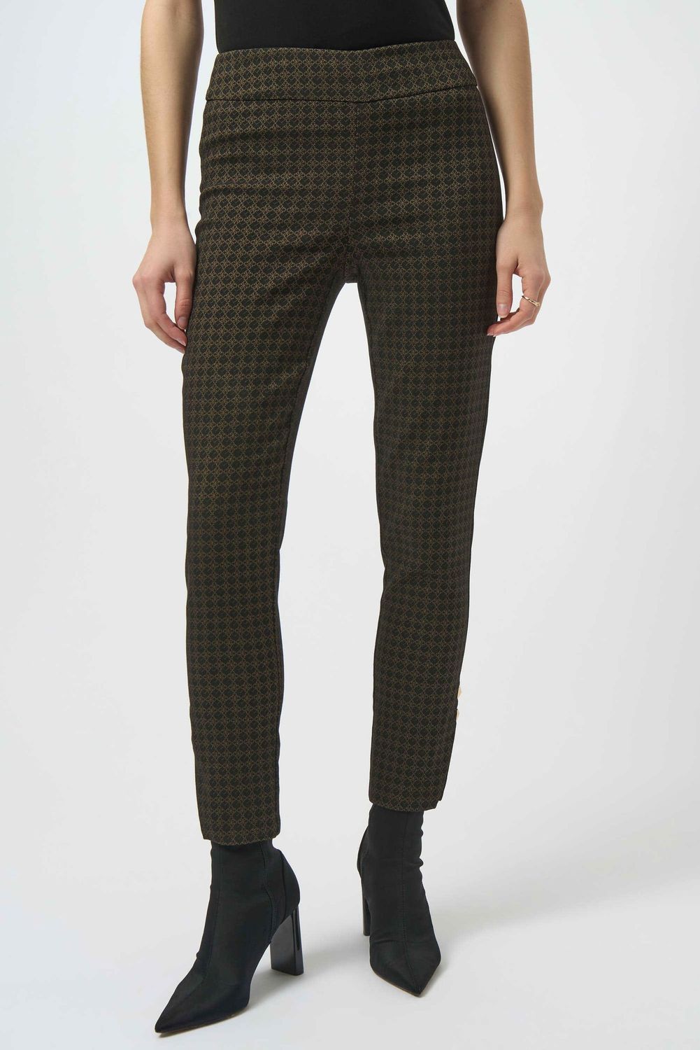 JOSEPH RIBKOFF Geometric Jacquard Straight Pull-On Pants 254078