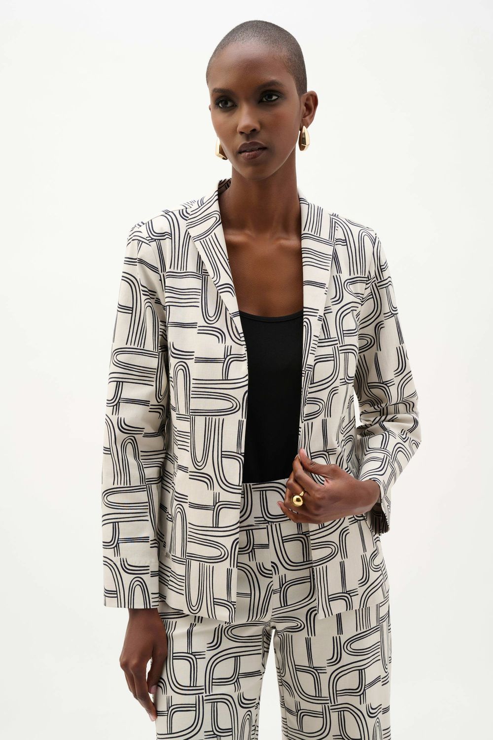 Joseph Ribkoff Millennium Geometric Print Straight-Cut Jacket 262047