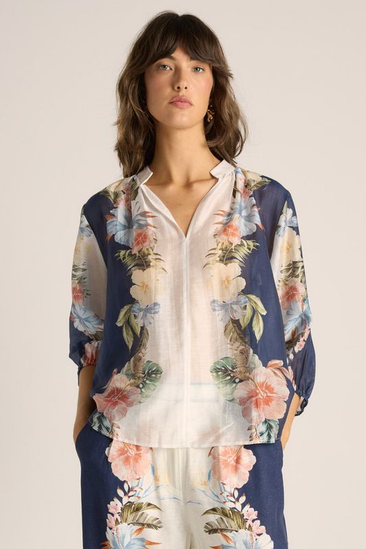 Fate & Becker Solara Split Neck Blouse