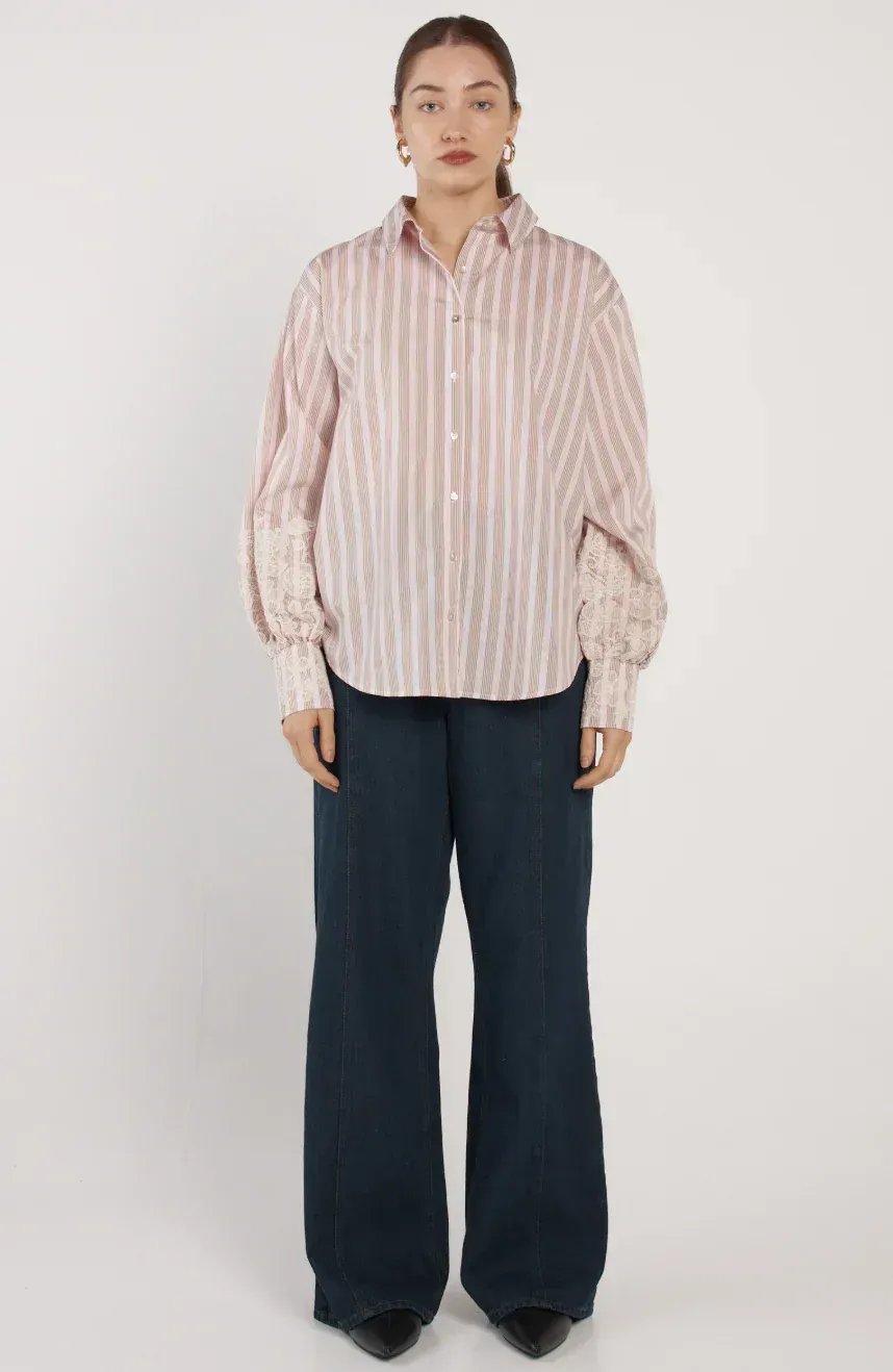 Fate & BEcker Paloma Striped Embroidered Shirt
