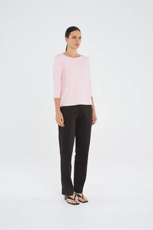 Mela Purdie Relaxed Boat Neck F01 2630 Rosebud