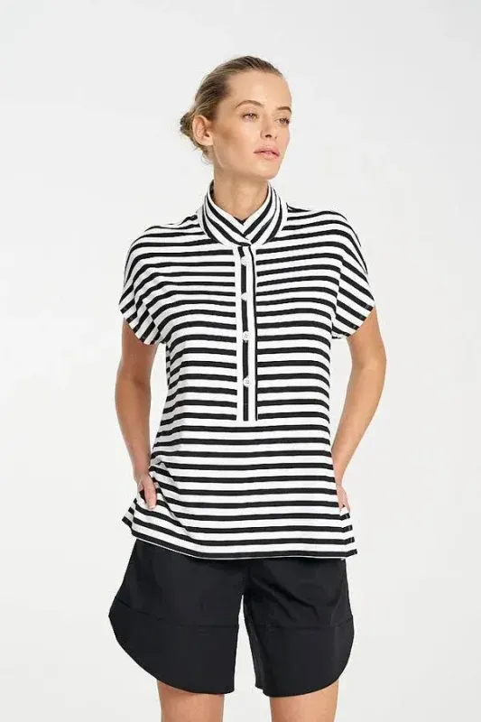 Mela Purdie Henley Tank F539 8755 Black/White