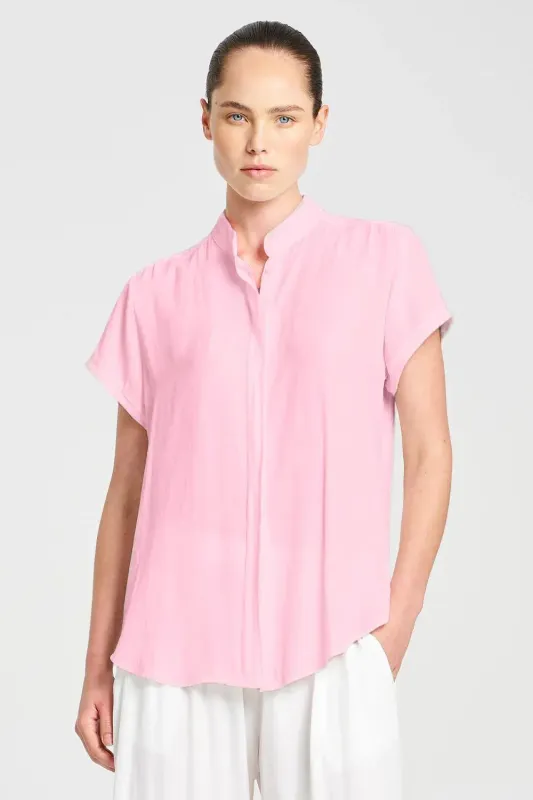 Mela Purdie Soft Stand Shirt F67 8629 Rosebud