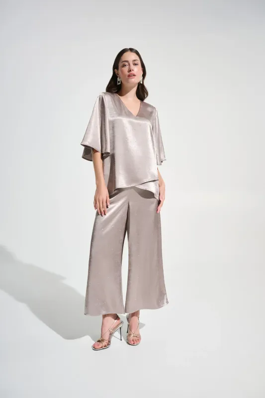 Joseph Ribkoff Satin Rhinestone Culotte Pants 262723