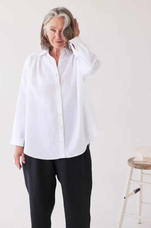 EVAS SUNDAY Rebecca White Linen Shirt