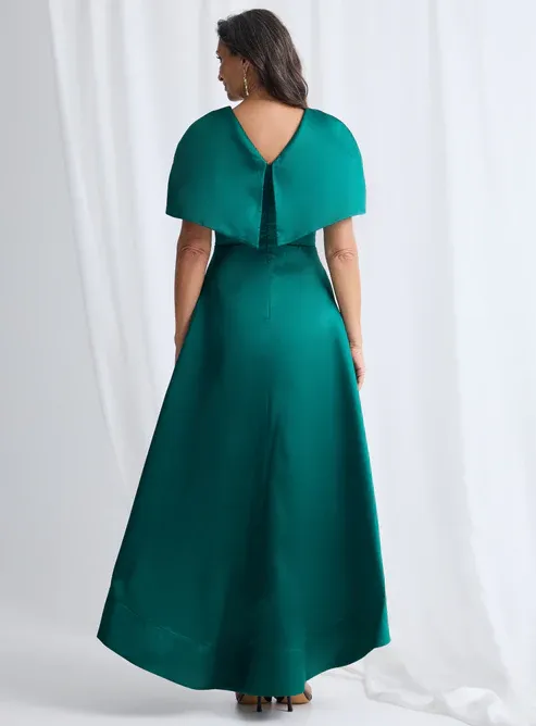 Trellis Lane Kezi Flared Hi-Lo Dress Emerald