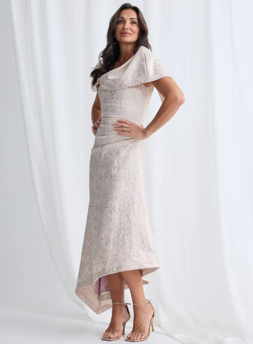 Trellis Lane Arita Dress Blush/Gold