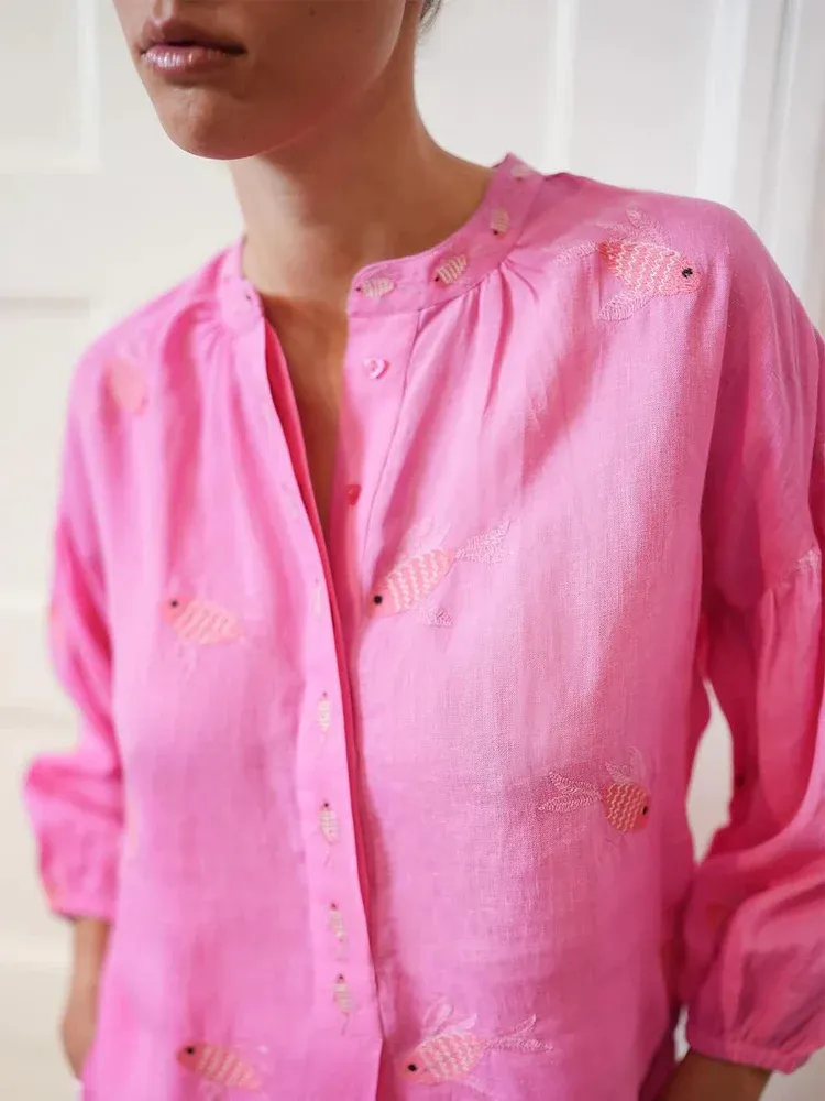 Nimo With Love Sassafras Blouse Pink/Fish