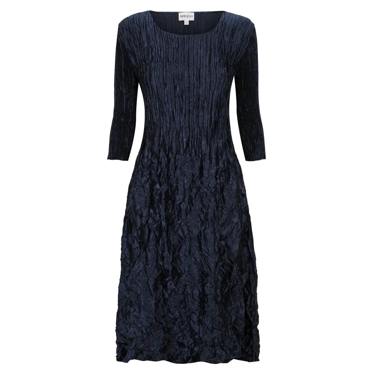 Alquema 3/4 Sleeve Smash Pocket Dress Glossy Ink