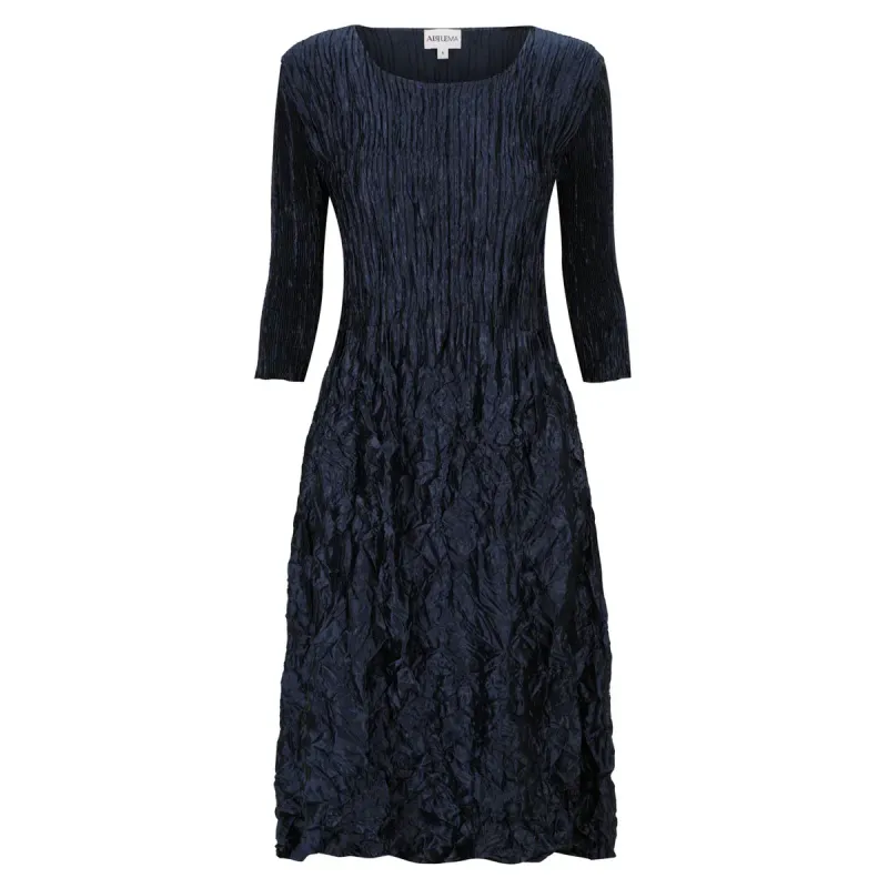 Alquema 3/4 Sleeve Smash Pocket Dress Glossy Ink