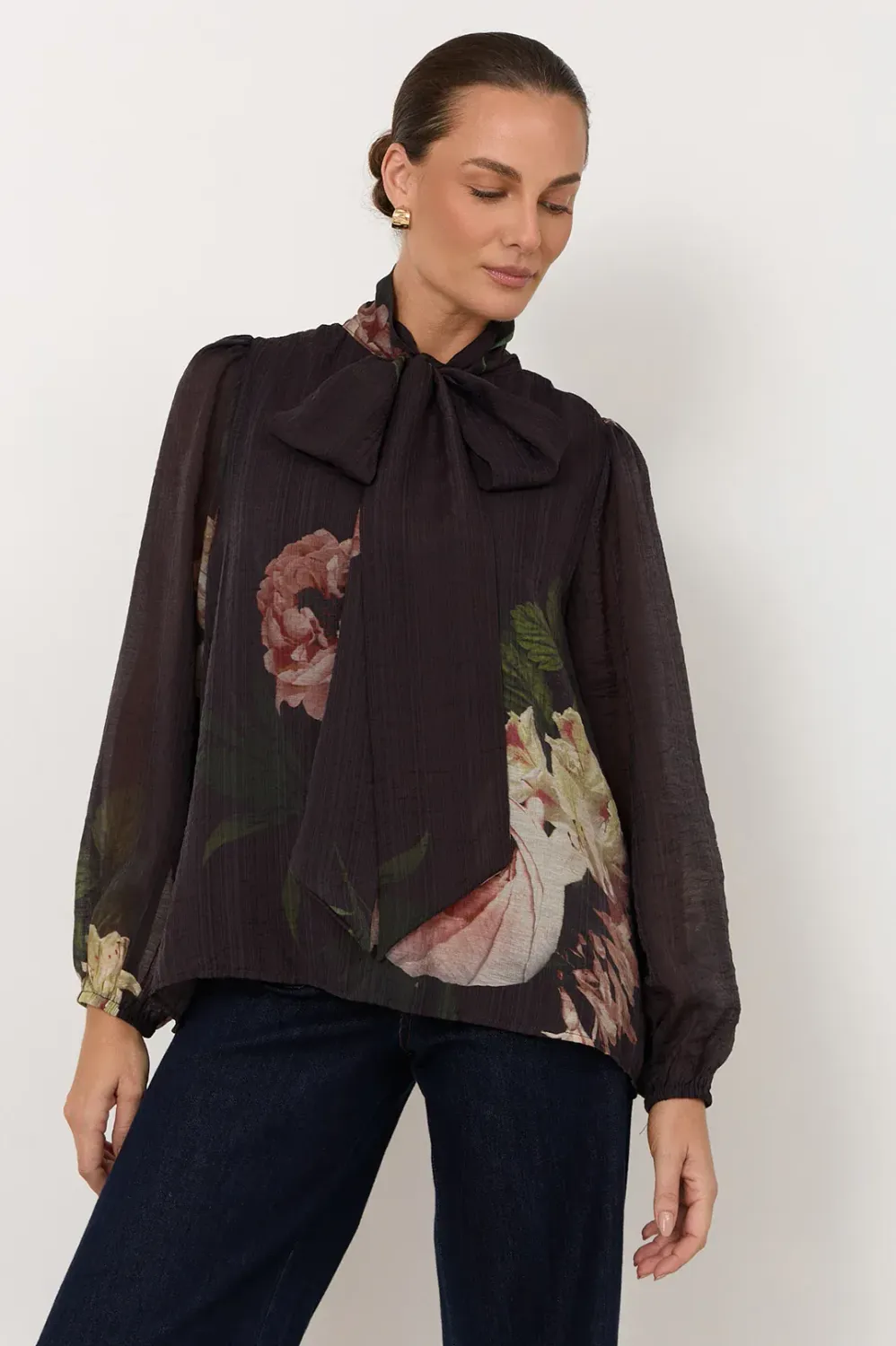 Adorne Penelope Chandon Print Long Sleeve Top (Print)