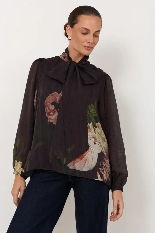 Adorne Penelope Chandon Print Long Sleeve Top (Print)