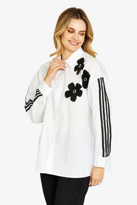 Ping Pong Flower Embellished Shirt