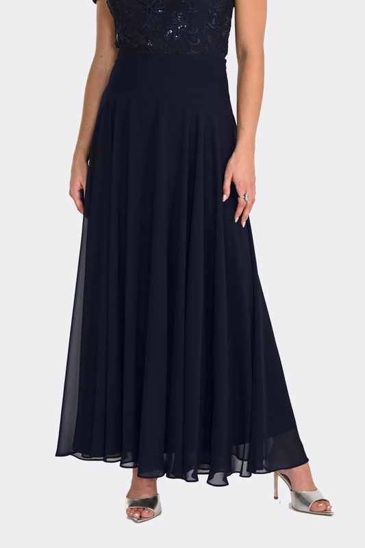 Frank Lyman Woven Long Skirt Midnight 268105