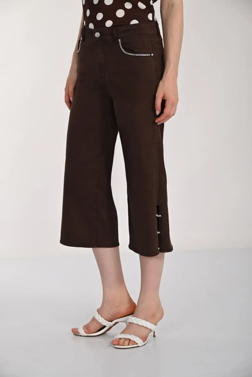 Frank Lyman Cropped Denim Pant Coconut 261639