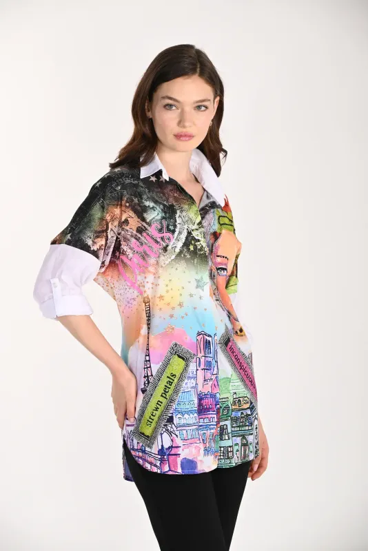 Frank Lyman Graphic Long Sleeve Shirt 261664