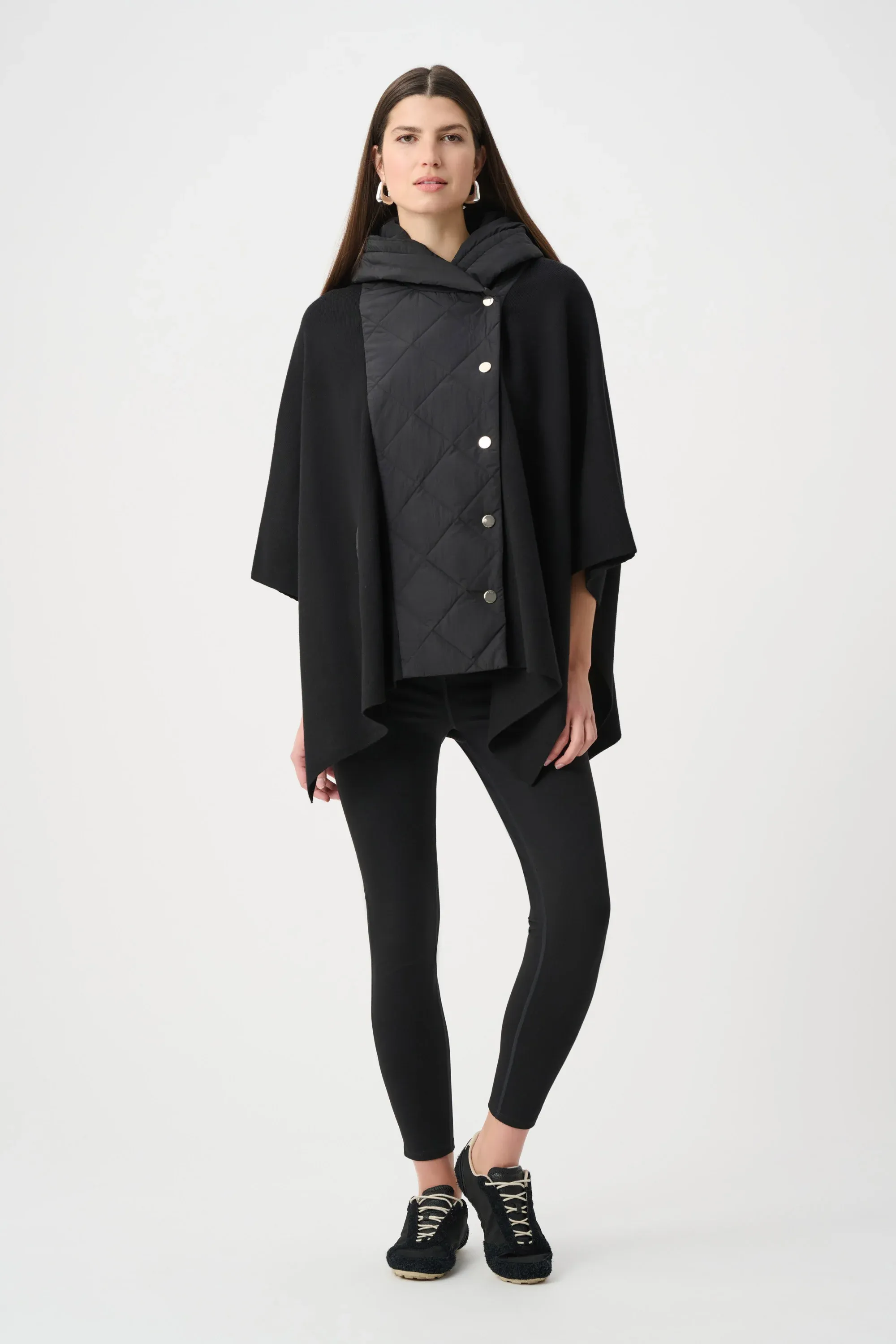 Joseph Ribkoff Sweater Knit Quilted Poncho Jacket 263627