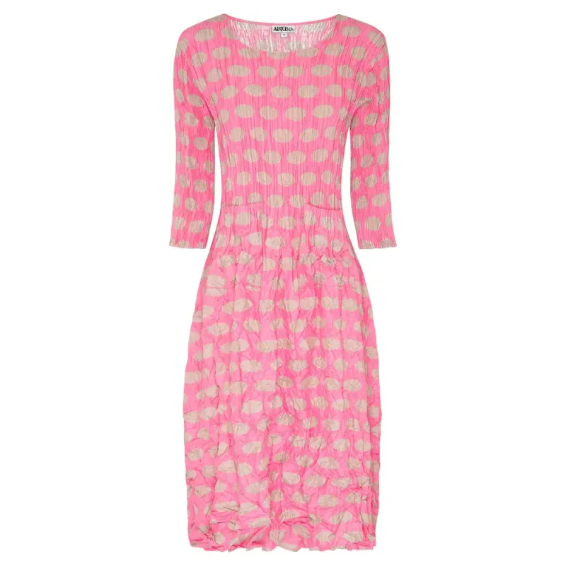Alquema 3/4 Sleeve Smash Dress Elliptical Spot ADC544PINBE