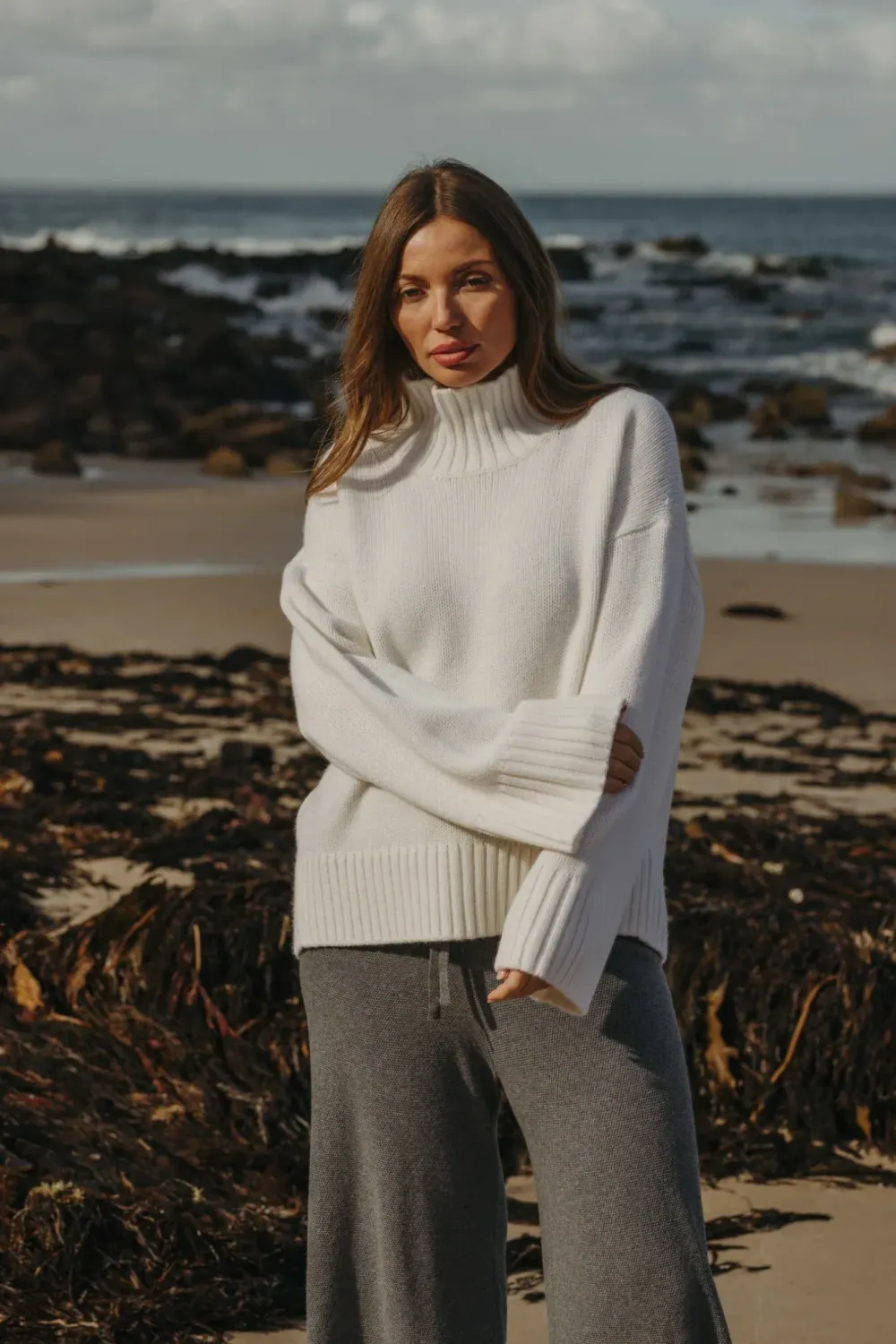 Talamaya Elevate Mock Merino Cashmere Pullover TALWO62