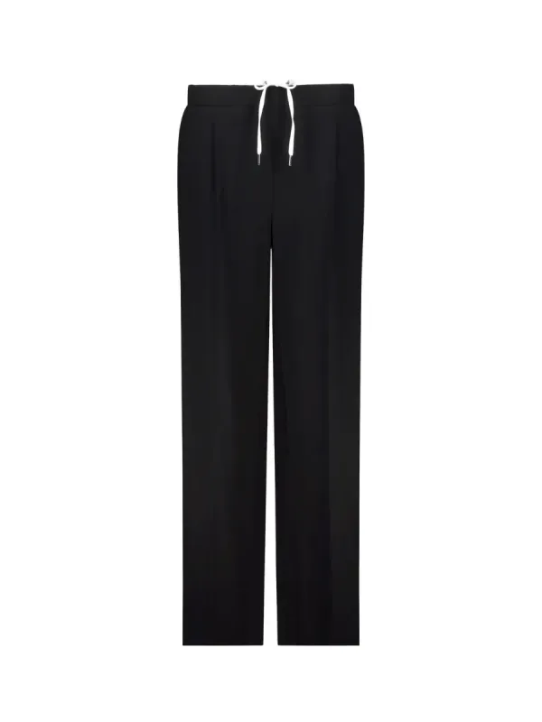 Monari Contrast Waist Drawstring Wise-Leg Trousers 808751MNR