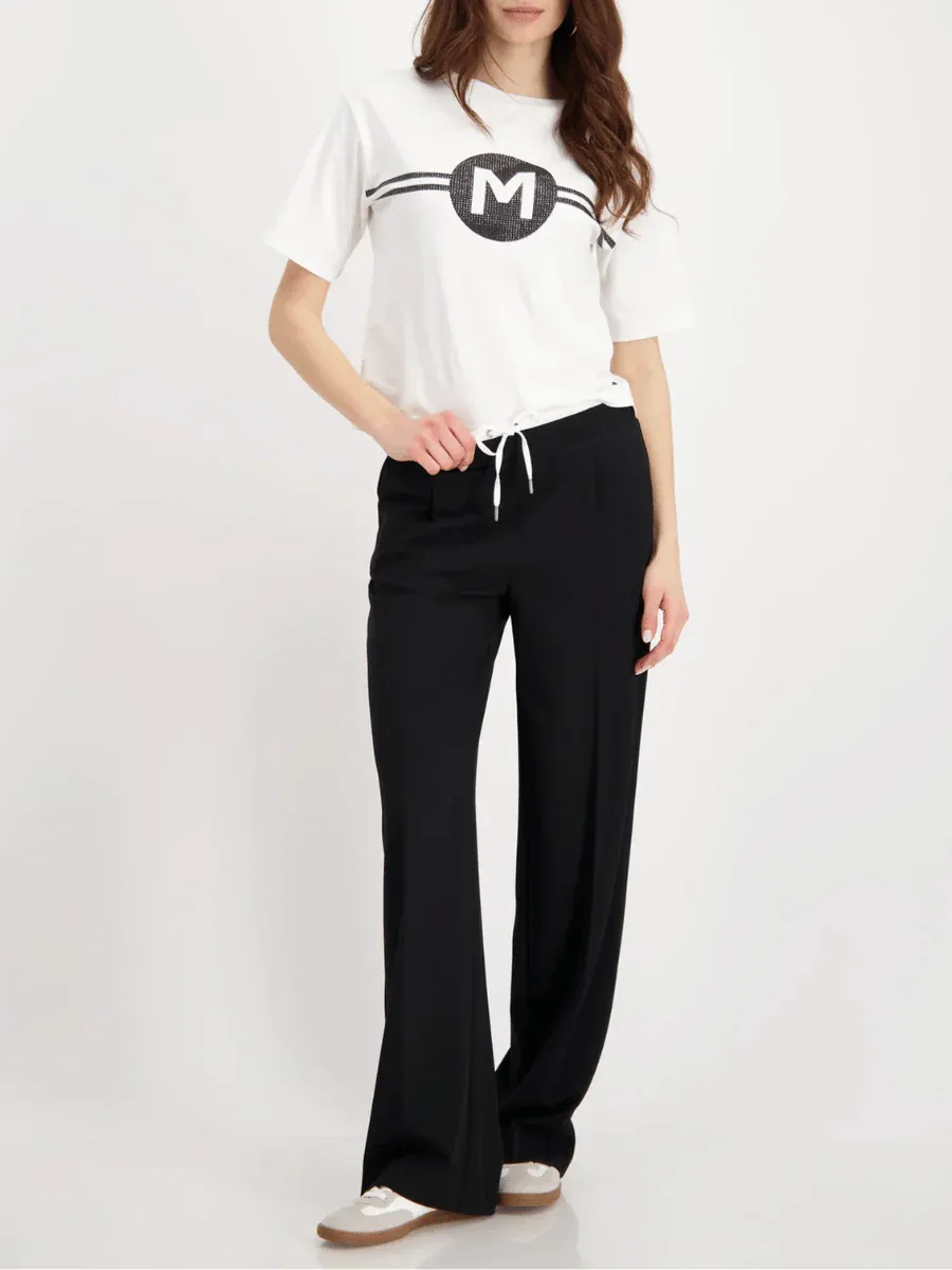 Monari Contrast Waist Drawstring Wise-Leg Trousers 808751MNR