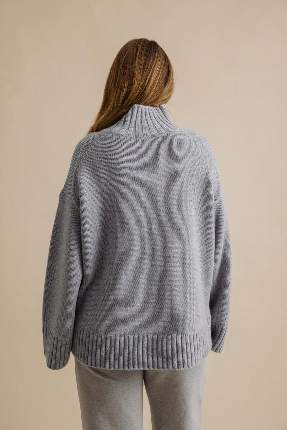 Talamaya Elevate Mock Merino Cashmere Pullover  Ocean TALWO62