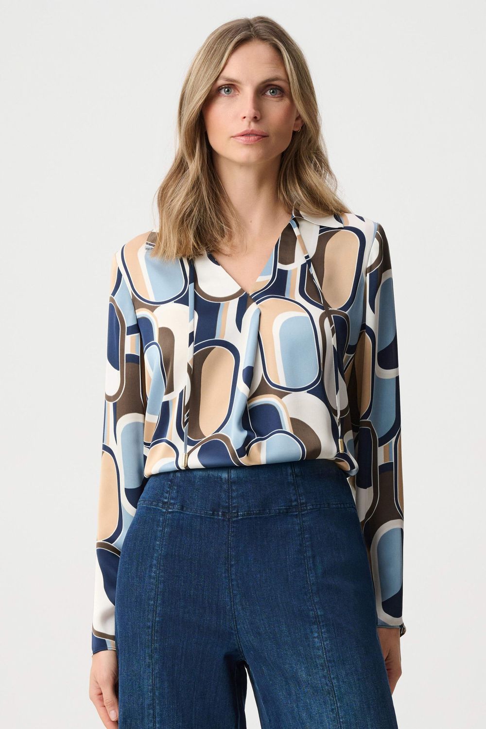 Joseph Ribkoff Satin Geometric Top 263071