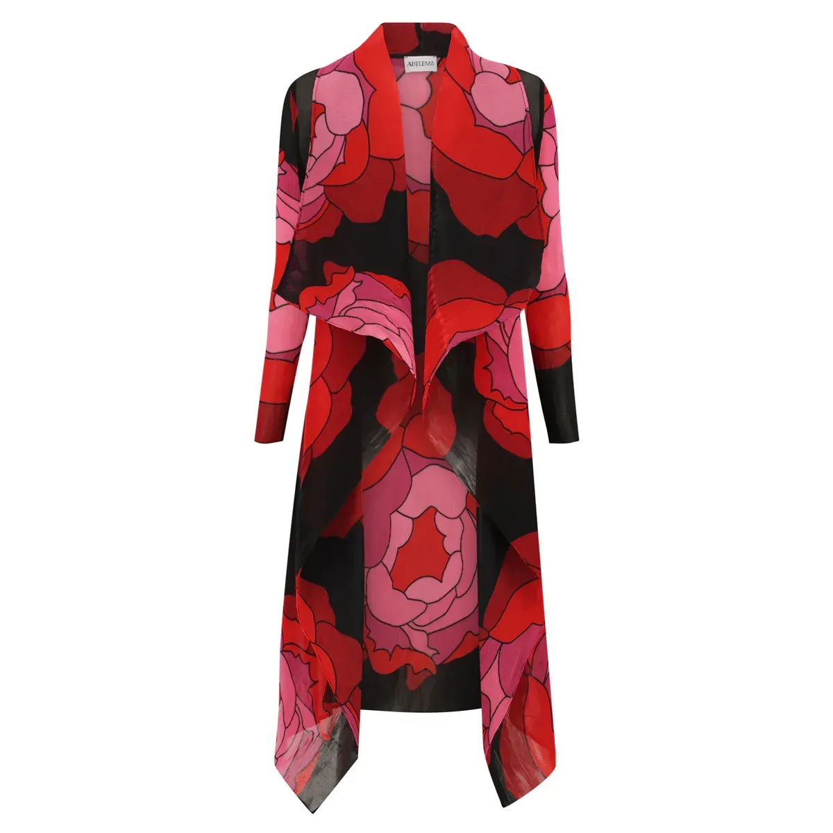 Alquema Collare Coat  Pink Roses