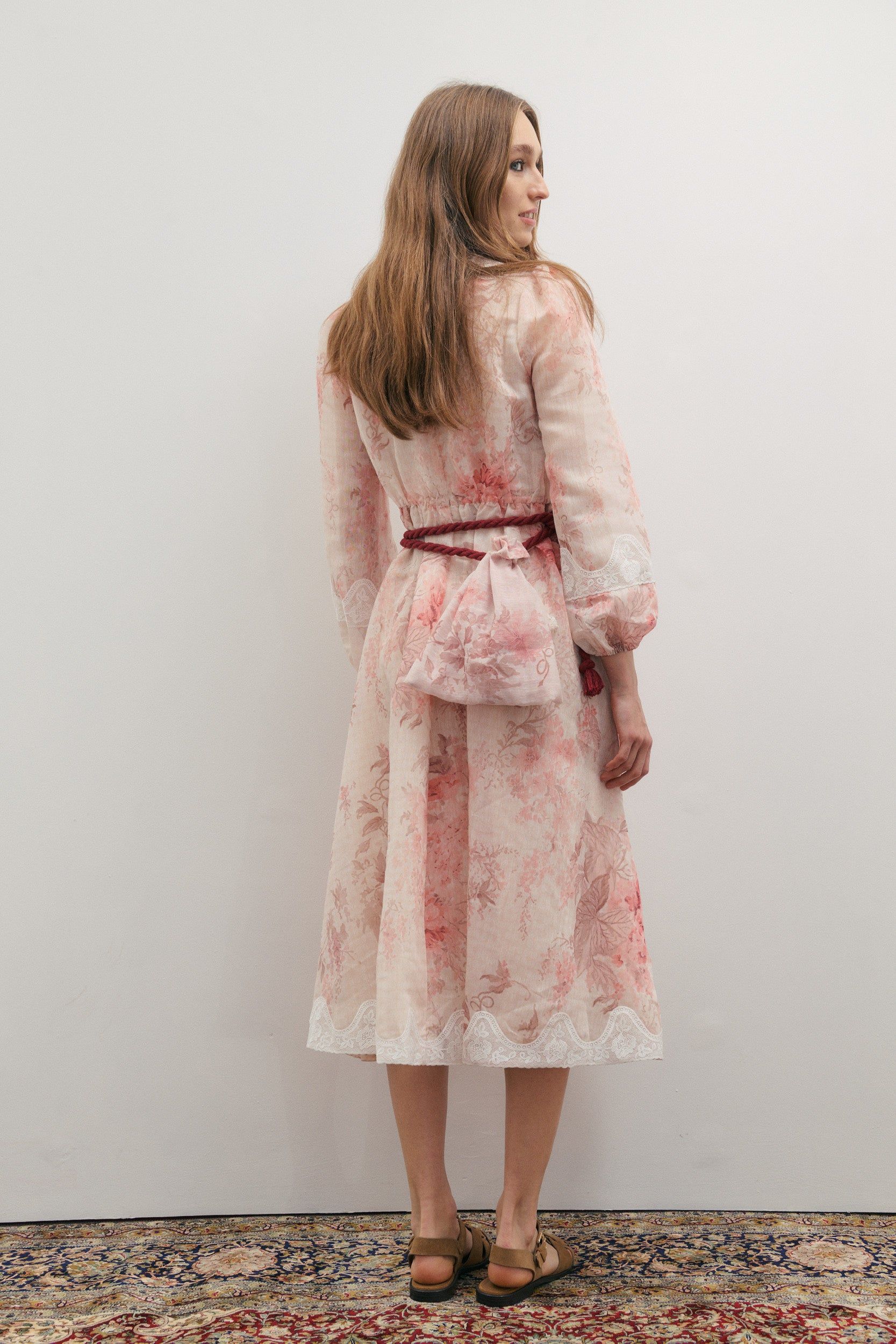MAEVARII Chloe Lace  Dress Floating Frost Flowers MAE1098