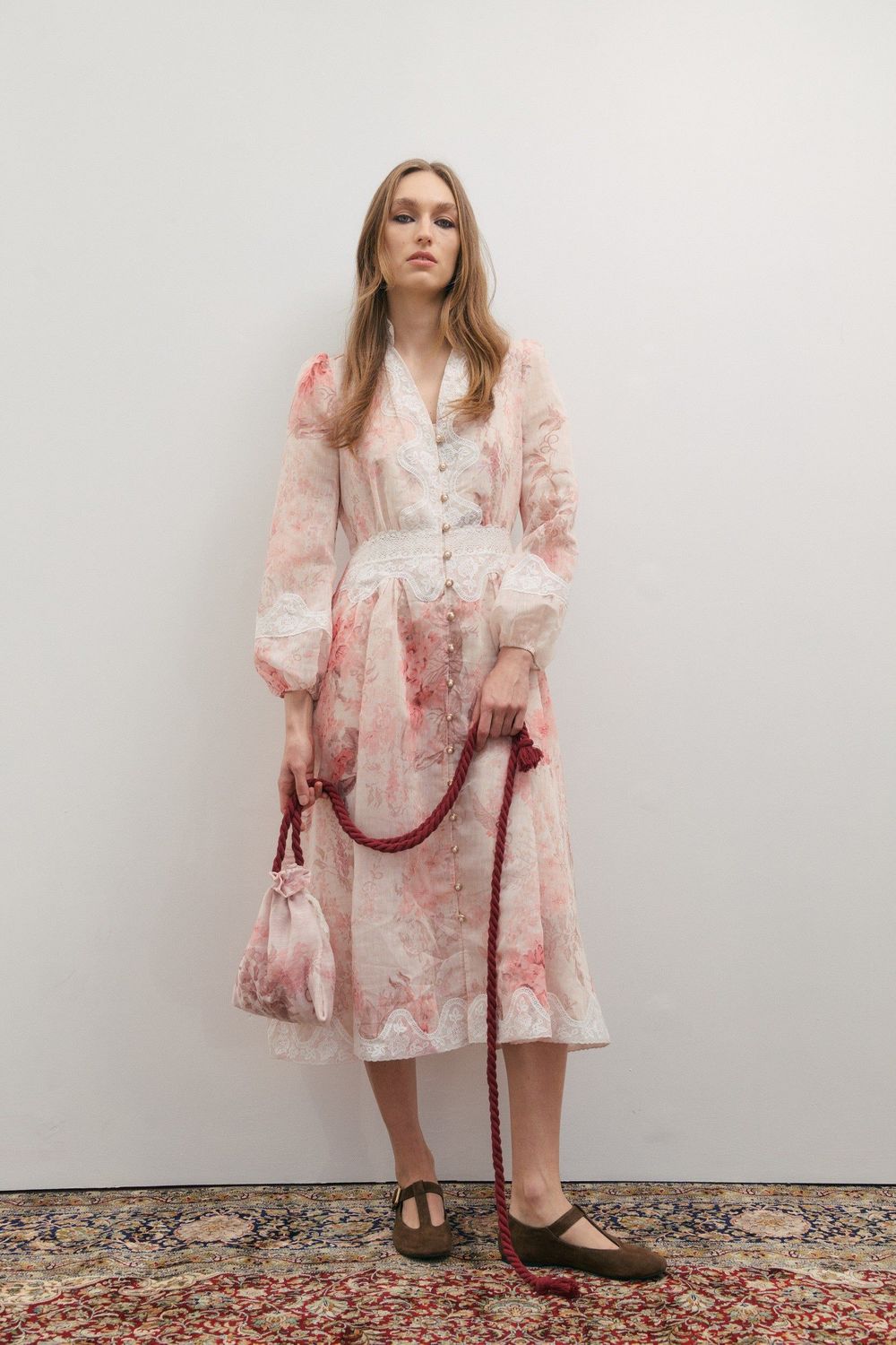 MAEVARII Chloe Lace  Dress Floating Frost Flowers MAE1098