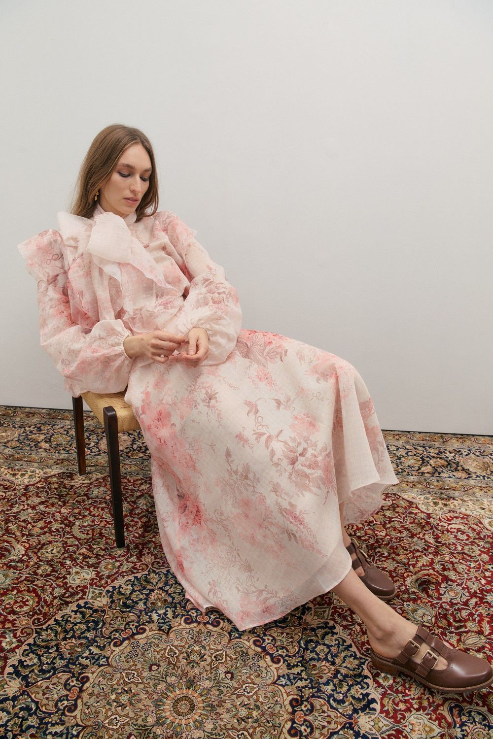 MAEVARII  Chloe Maxi Skirt Floating Frost Flowers MAE1100