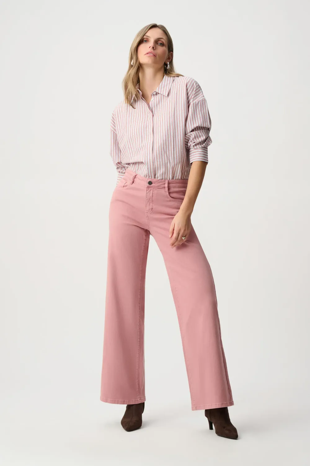 Joseph Ribkoff Tencel Stripe Boxy Blouse 261931F26