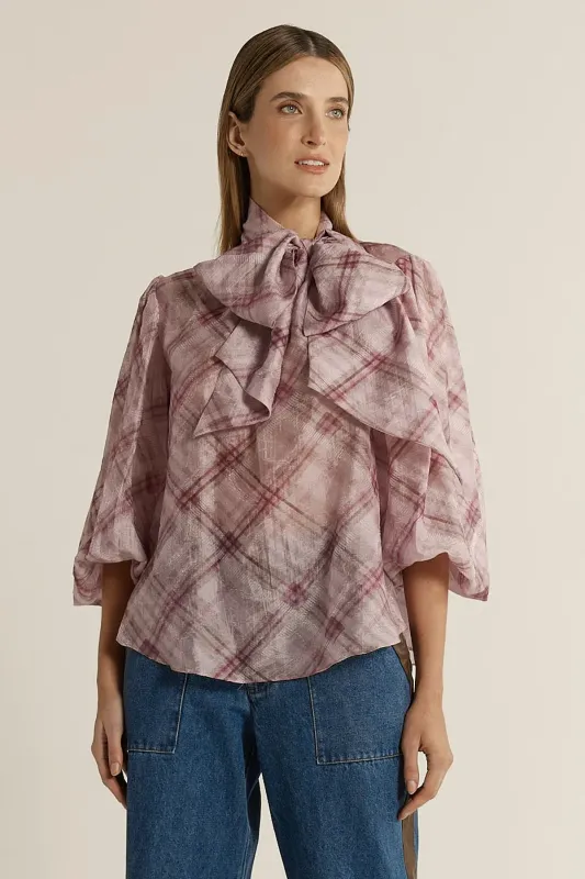 Fate+Becker Eve Pussybow Blouse Orchid 2729