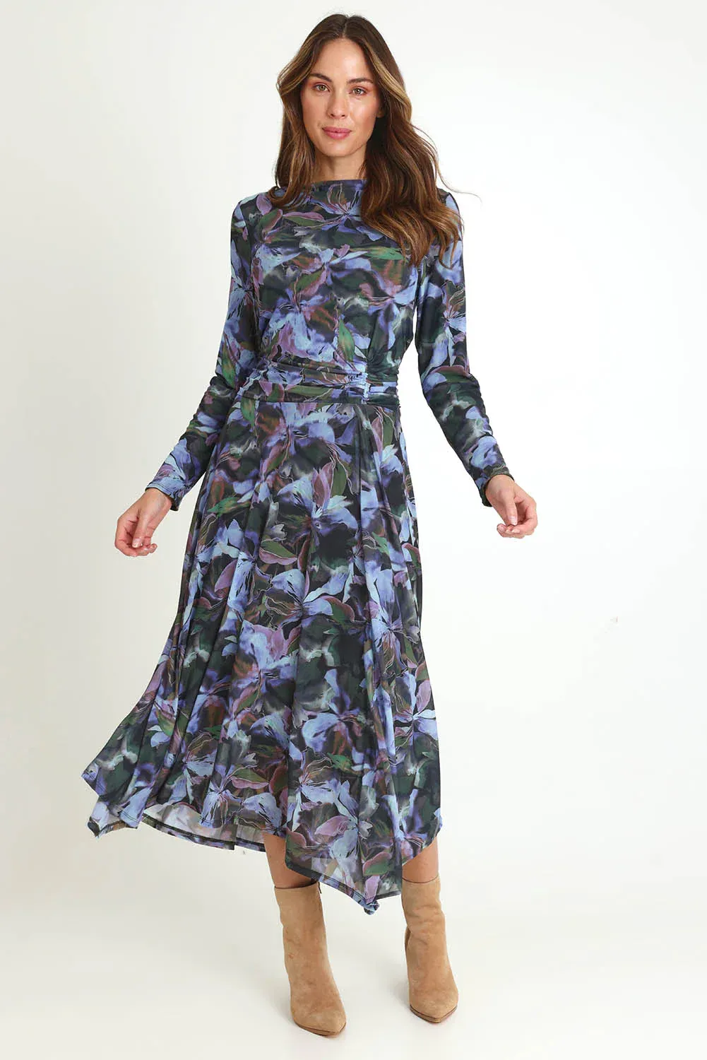 Fate+Becker Alix Mesh Dress Blurred Floral 2729