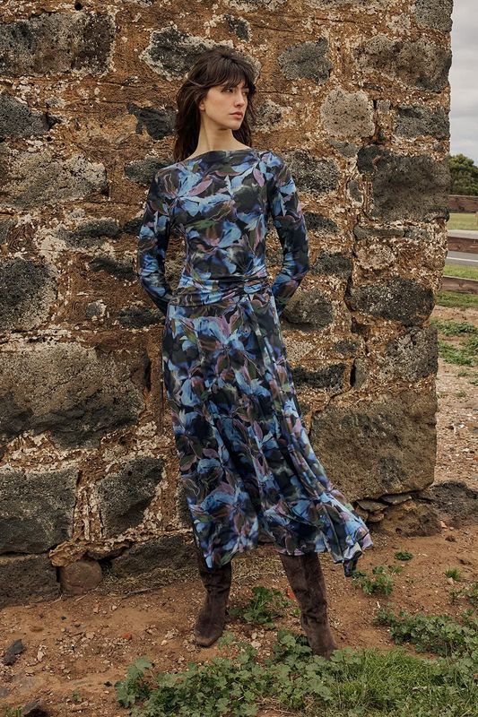 Fate+Becker Alix Mesh Dress Blurred Floral 2729