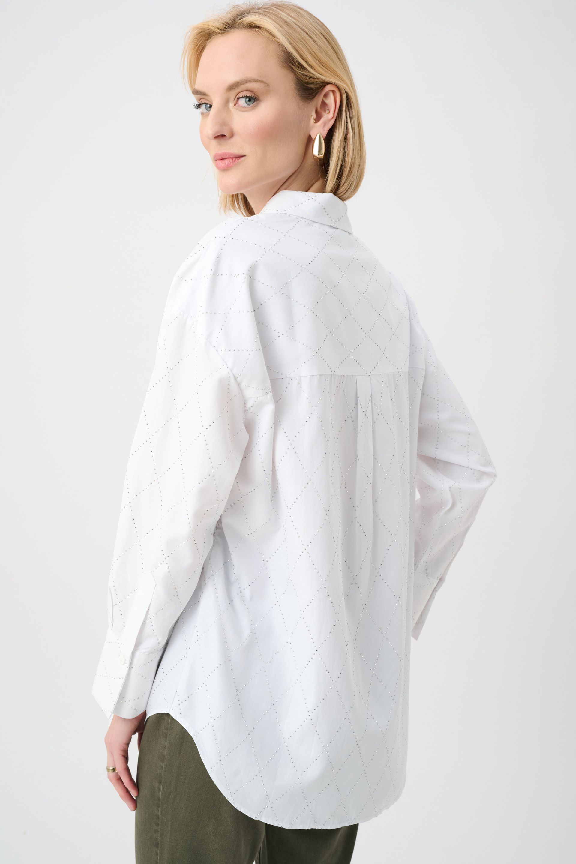 Joseph Ribkoff Tencel Boxy Blouse with All Over Rhinestone Detail 263922